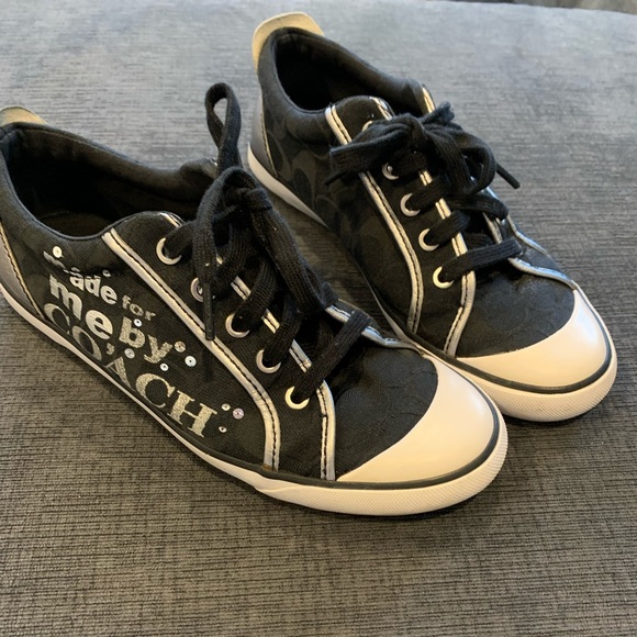 Coach lace up canvas sneakers